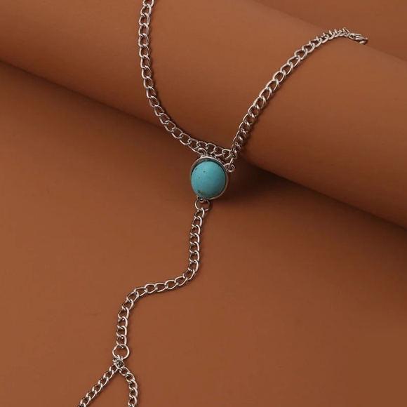 Turquoise Chain Ring Bracelet - Picture 7 of 8